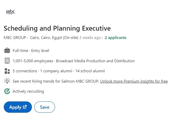 Scheduling and Planning Executive MBC GROUP